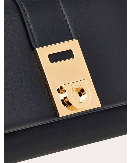 Ferragamo Black Hug Compact Two-tone Wallet