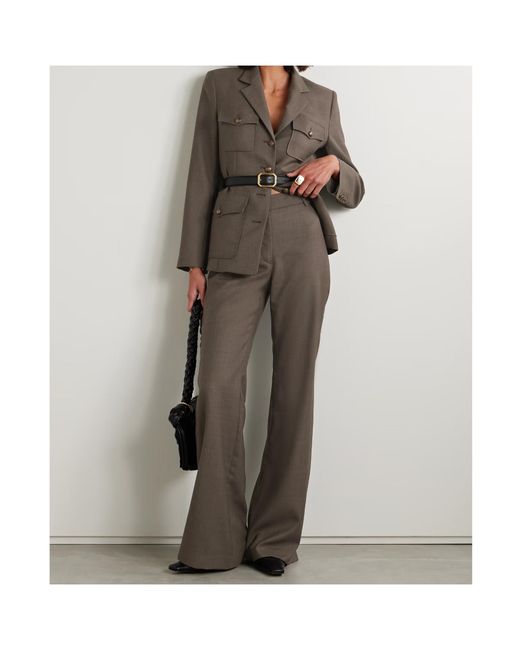 Nili Lotan Brown Effy Wide-Leg Track Pants