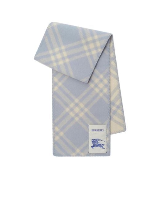 Burberry Gray Logo Patch Checked Scarf