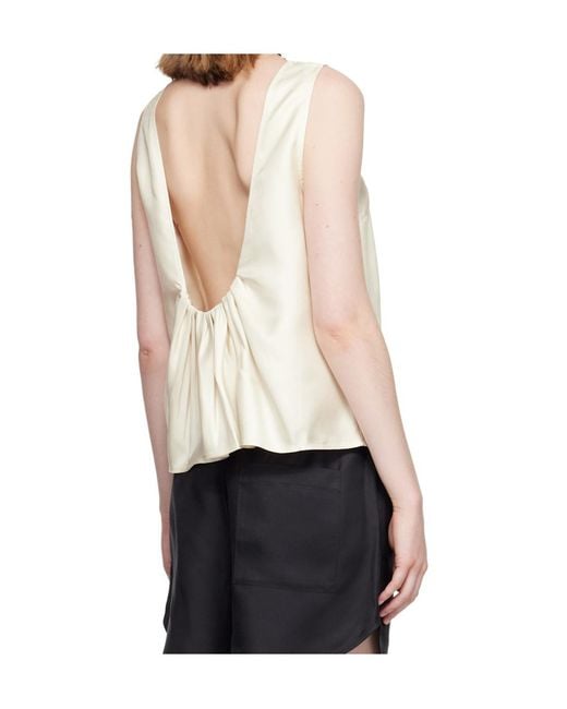Loulou de Saison White Sleeveless Backless Top