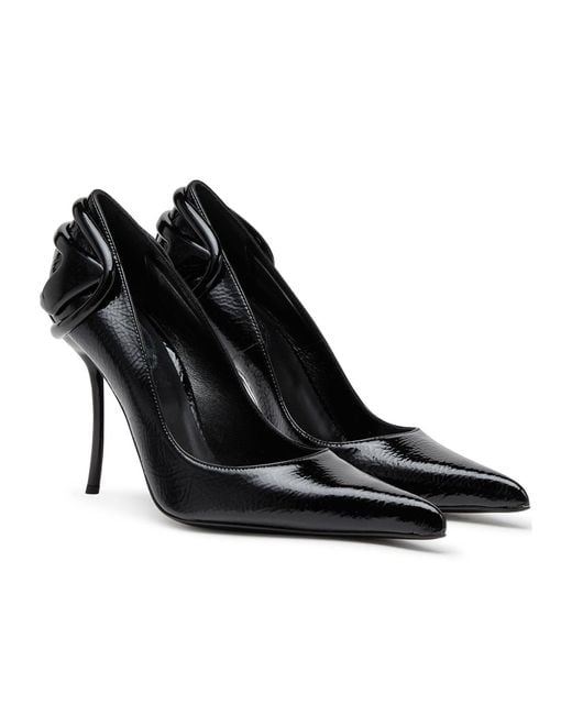 DIESEL Black Pointed-Toe Slingback Pumps
