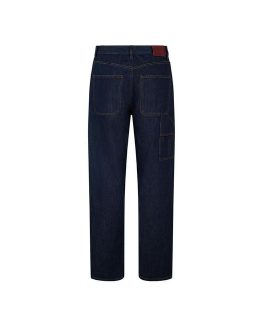 Gucci Blue Solid Color Cargo Jeans