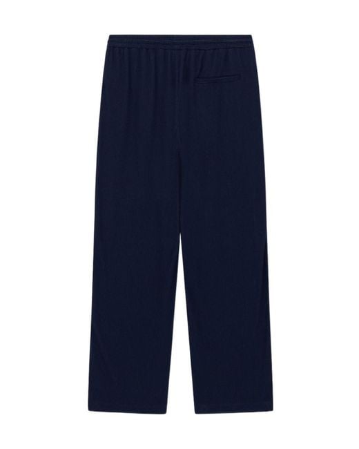 Giorgio Armani Blue Crinkled-Effect Drawstring Trousers for men
