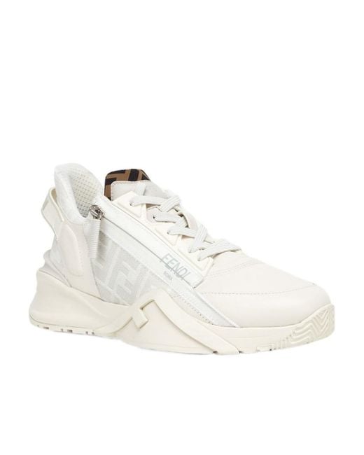 Fendi White Flow Low-Top Sneakers for men