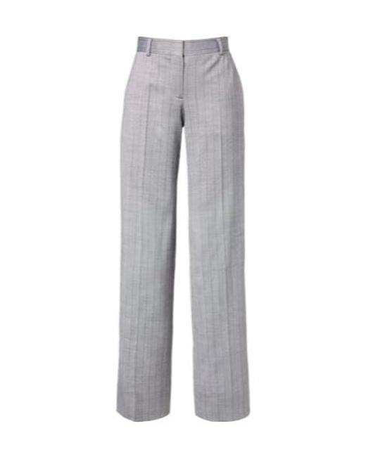Stella McCartney Gray Striped Wool Wide-Leg Pants