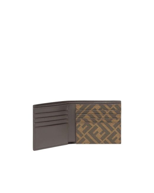 Fendi Gray Ff Bi-Fold Wallet for men