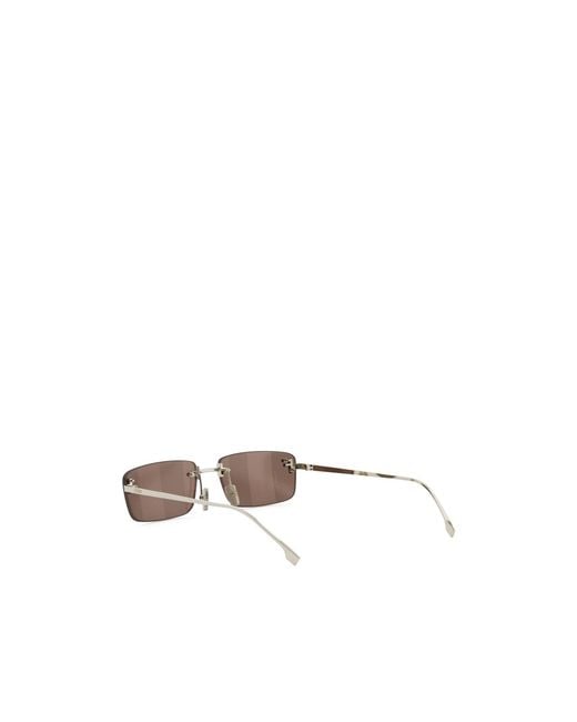 Fendi White Eyewear Rectangular Frame Sunglasses