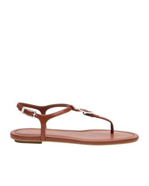 Stuart Weitzman Brown Georgie T-Strap