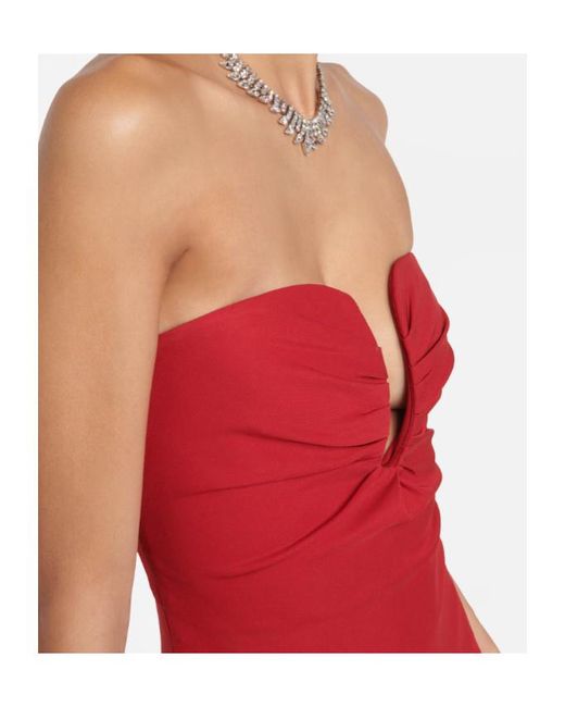 Roland Mouret Red Strapless Cady Gown