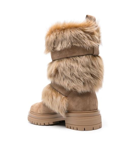 Gianvito Rossi Natural Maverick Buckle Detailed Biker Boots