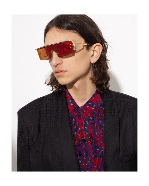 Balmain Pink Eyewear Wonder Boy Iii Rectangle Frame Sunglasses for men