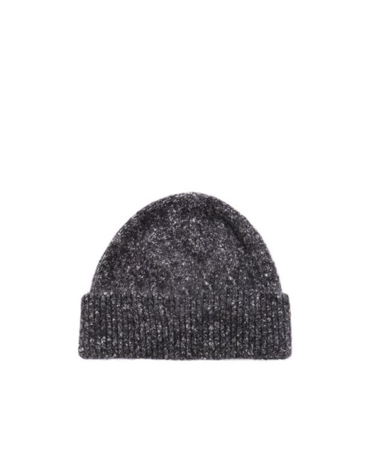 Brunello Cucinelli Gray Folded Brim Knitted Beanie for men