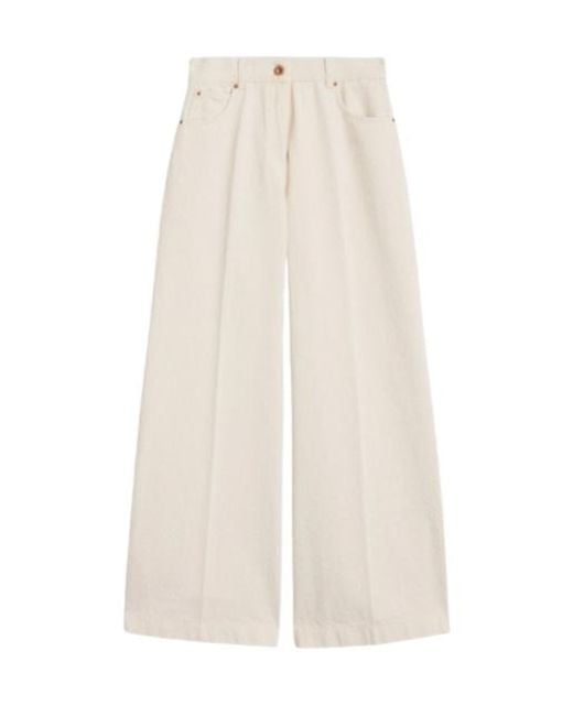 Aspesi White Wide-Leg Casual Pants