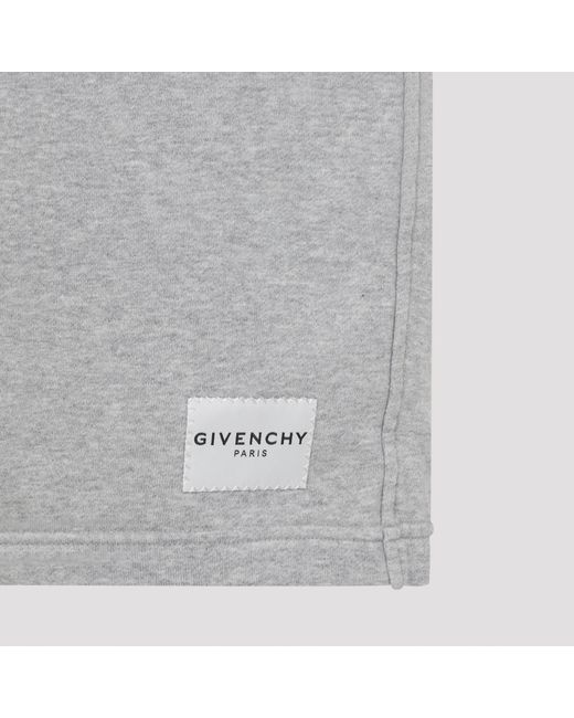 Givenchy Gray Paris Logo Patch Elastic Waist Shorts for men