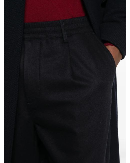 Eleventy Black Pleated Casual Trousers for men