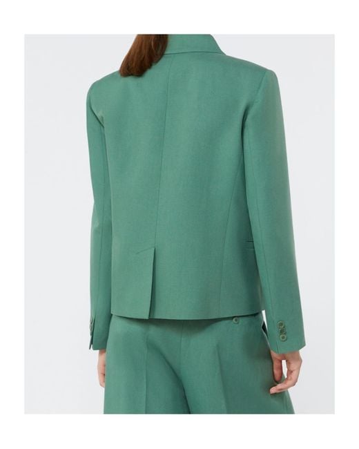 Weekend by Maxmara Green Nembi Double-Breasted Blazer