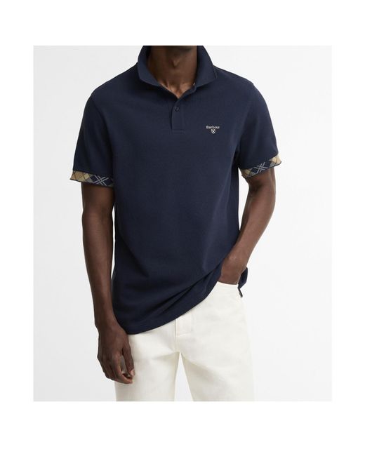 Barbour Blue Checked Polo Shirt for men