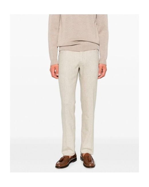 Jacob Cohen Natural Straight-Leg Wool Trousers for men