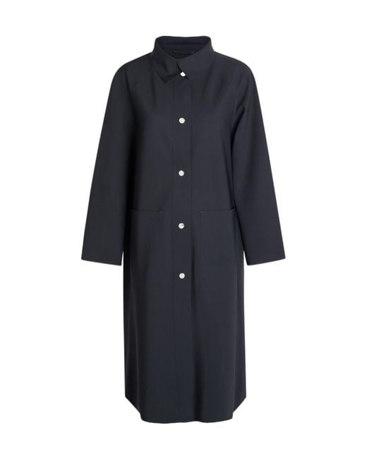 Herno Blue High-Neck Stretch-Polyamide Coat