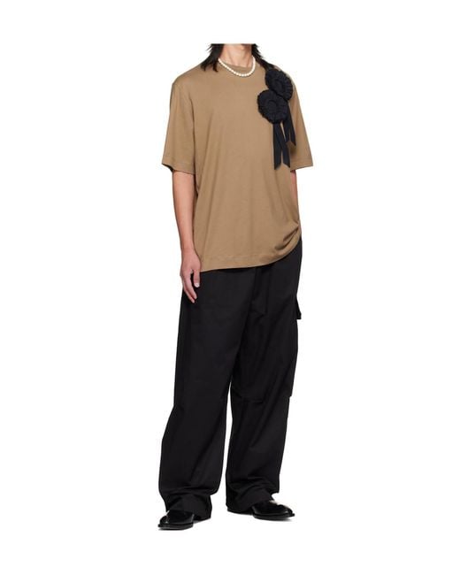 Simone Rocha Black Drawstring Pleated Knee Cargo Pants for men