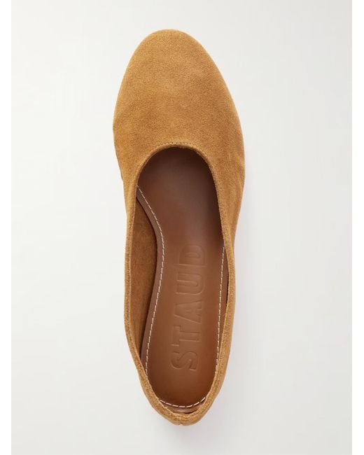 Staud Brown Suede Ballet Flats