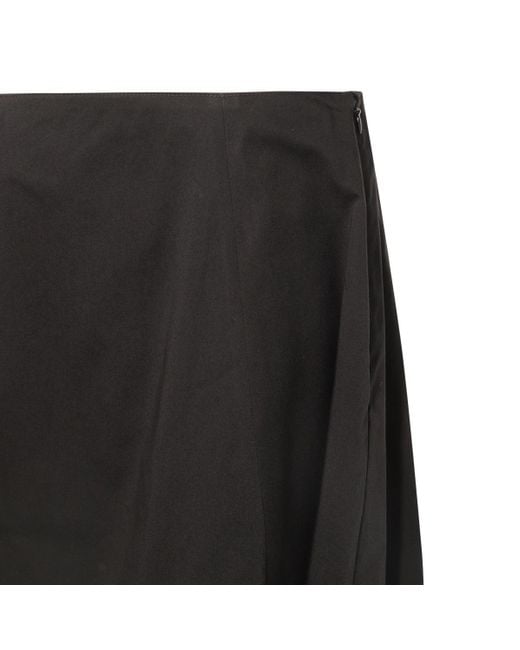 Balenciaga Black Flared Midi Skirt
