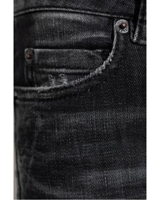 DSquared² Black Mid-Waisted Distressed Skinny Jeans