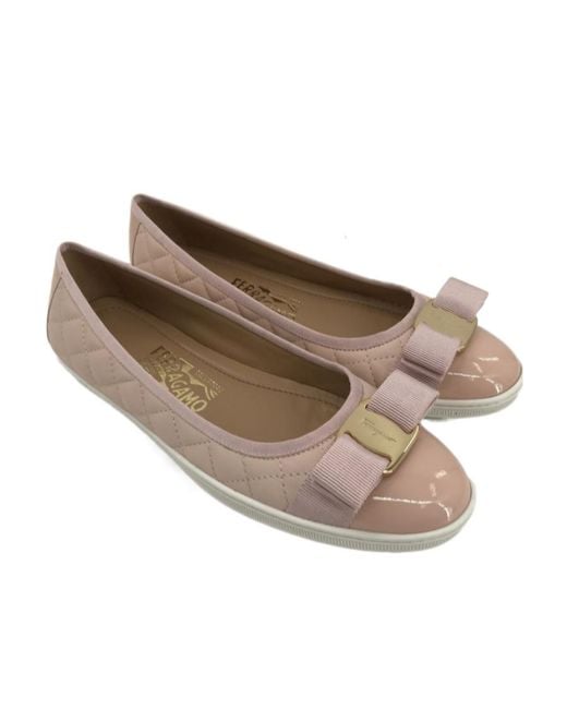 Ferragamo Brown Logo Flat Shoes