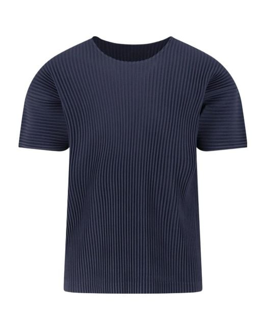 Homme Plissé Issey Miyake Blue Homme Plissé Issey Miyake Basics Pleated T-Shirt for men