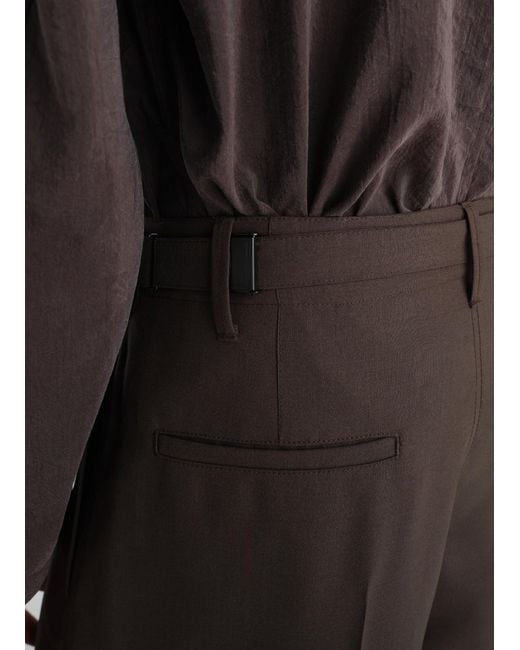 Lemaire Brown Single-Pleat Tailored Pants for men