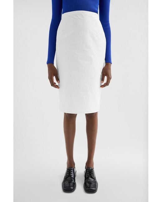 Jil Sander White Technical Faille Skirt
