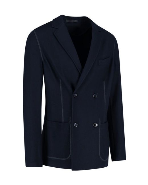 Giorgio Armani Blue Double Breasted Jacket for men