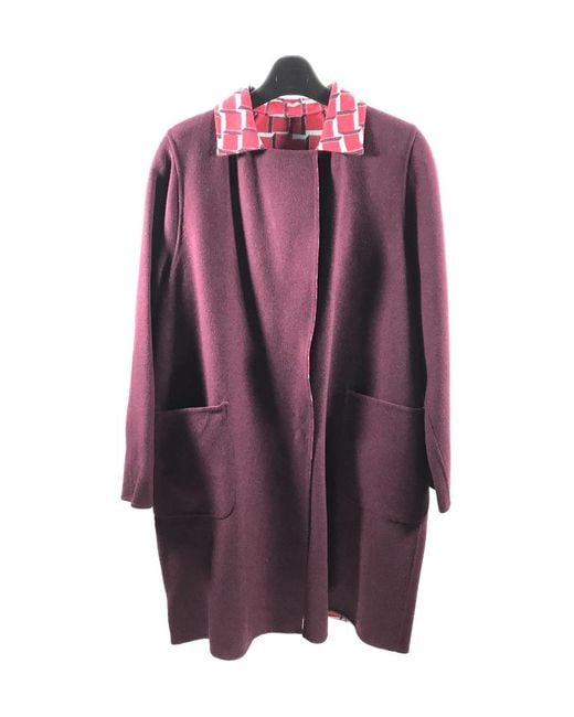 Weekend by Maxmara Purple Long-Sleeved Lapel Coat