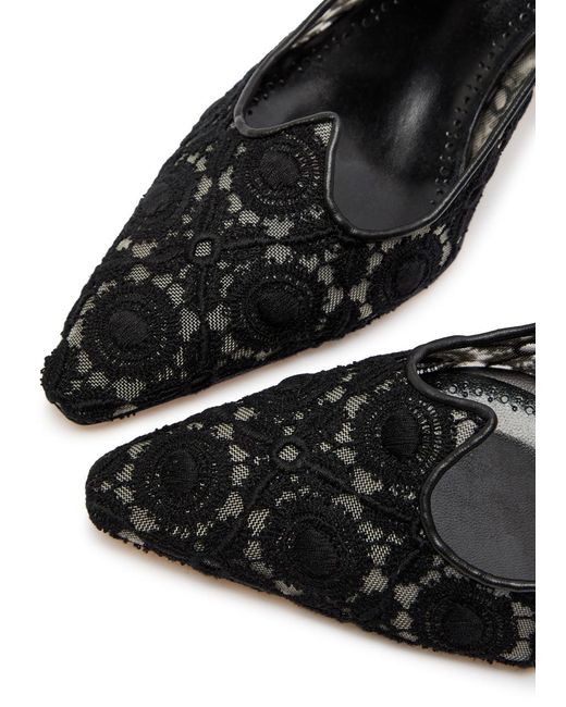 Manolo Blahnik Black Euridi 50 Lace Pumps