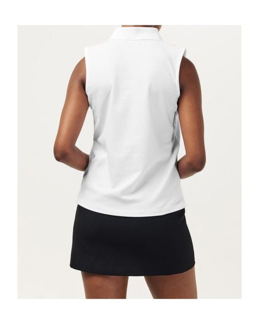 Barbour White Bowford Sleeveless Polo Shirt