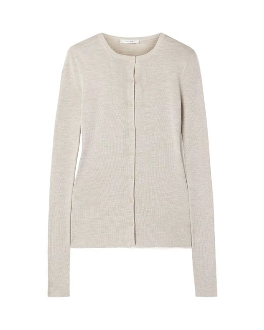 The Row White Josette Button Cardigan