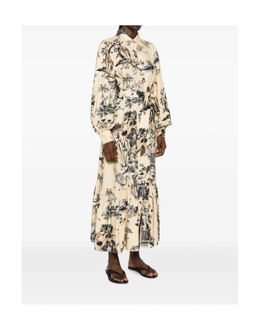 Etro Metallic Printed Belted Midi Dress