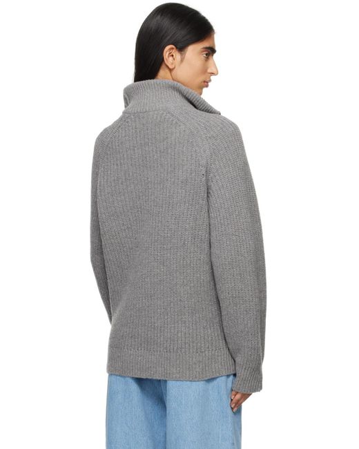 Carhartt Gray Marlon High-Neck Half-Zipped Jumper for men