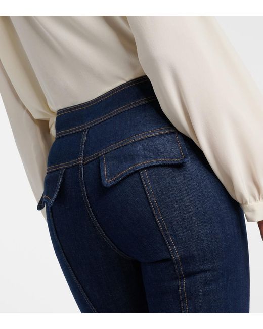 Zimmermann Blue Luna Belted Flared Jeans