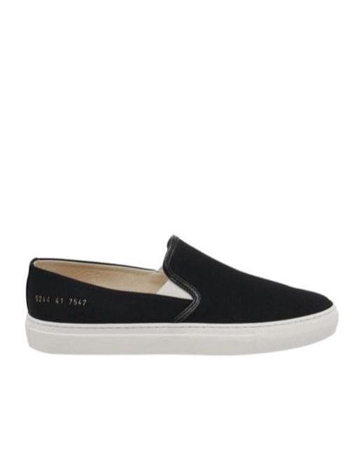 Common Projects Black Minimalist Slip-On Sneakers for men