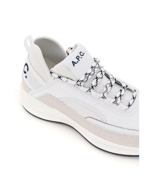 A.P.C. White Logo Print Sneakers