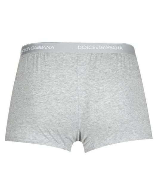 Dolce & Gabbana White Plain Cotton Stretch Boxers, 2-Pack for men