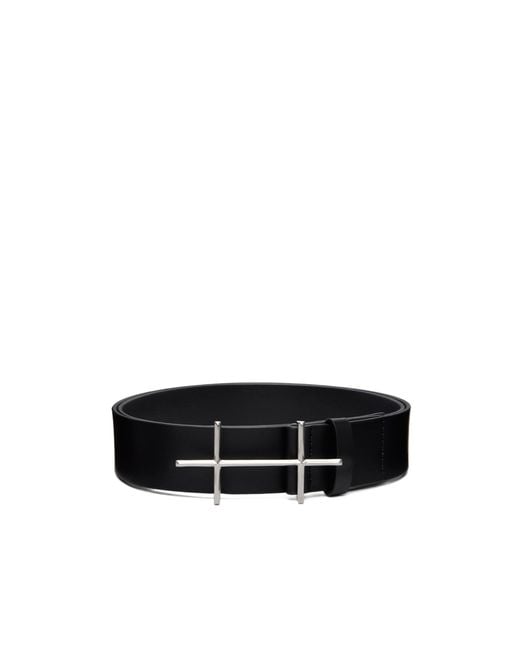 HELIOT EMIL Black Riveted Buckle Belt for men