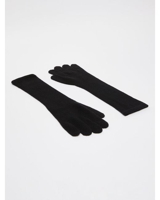 Max Mara Black Cashmere Five-Finger Gloves
