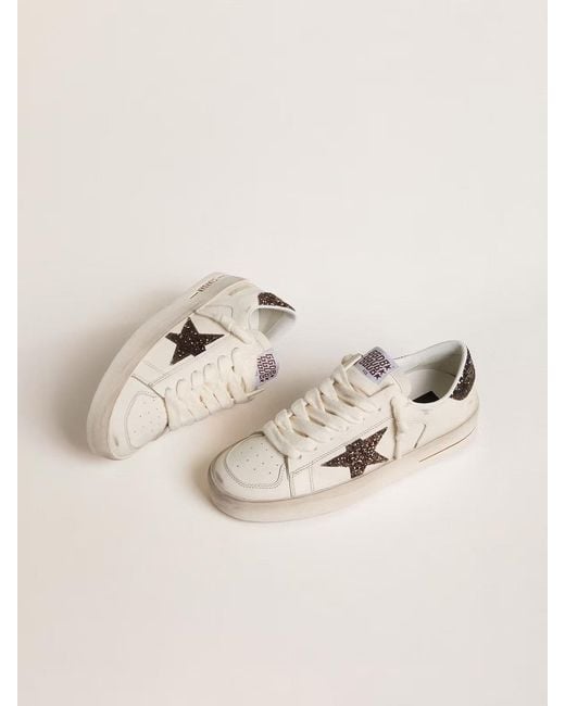 Golden Goose Deluxe Brand Natural Stardan Glittered Sneakers