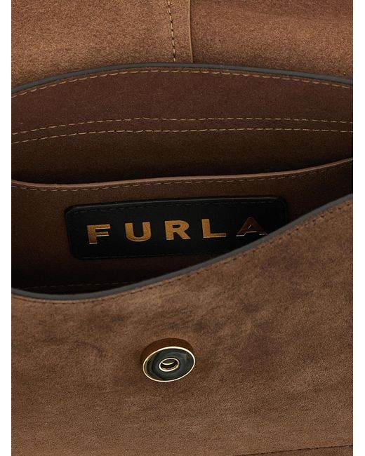 Furla Brown Suede Shoulder Bag
