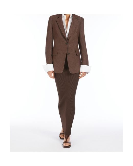 Max Mara Brown Aprile Knitted Skirt