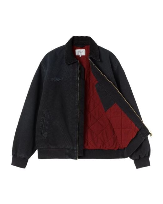 Carhartt Blue Logo Patch Zip-Up Jacket for men