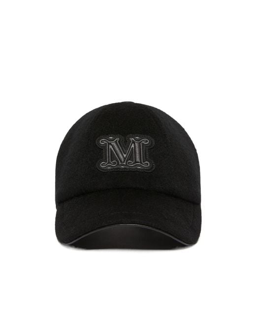 Max Mara Black Logo Embroidered Baseball Cap