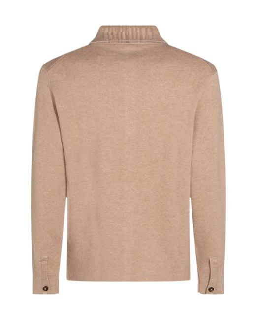 Canali Natural Button-Up Shirt Collar Cardigan for men